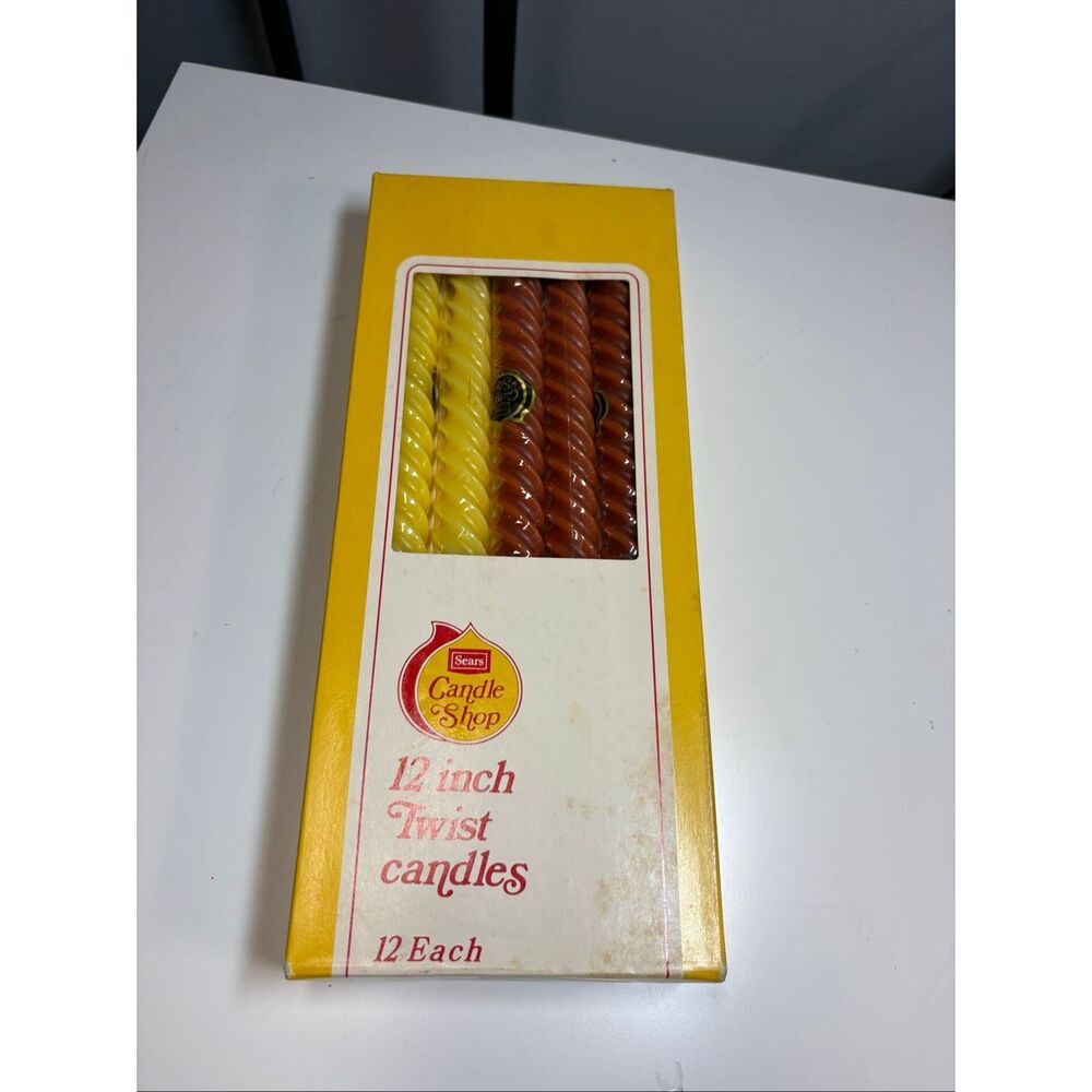 Vintage Sears Candle Shop 12 Inch Twist Candles Japan Boxed Set of 11, 2 colors